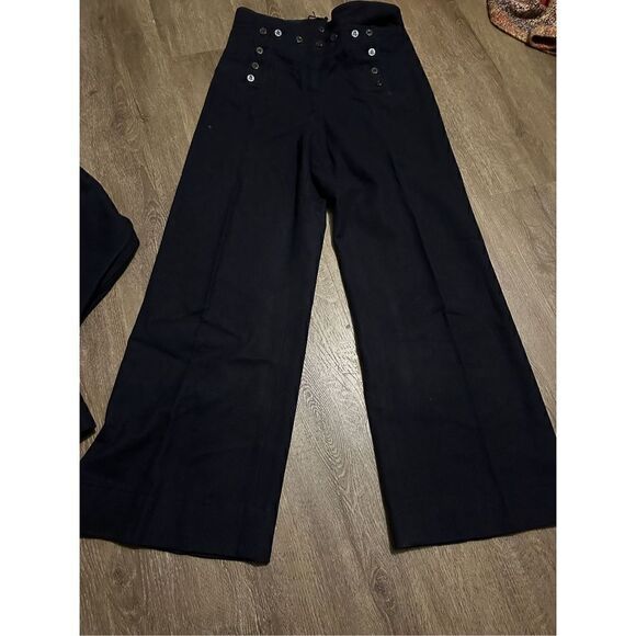 Vintage Military Wool USS Ranger Enlisted Top and Pants Navy Wool Wide Leg Sz 30 - Picture 7 of 15